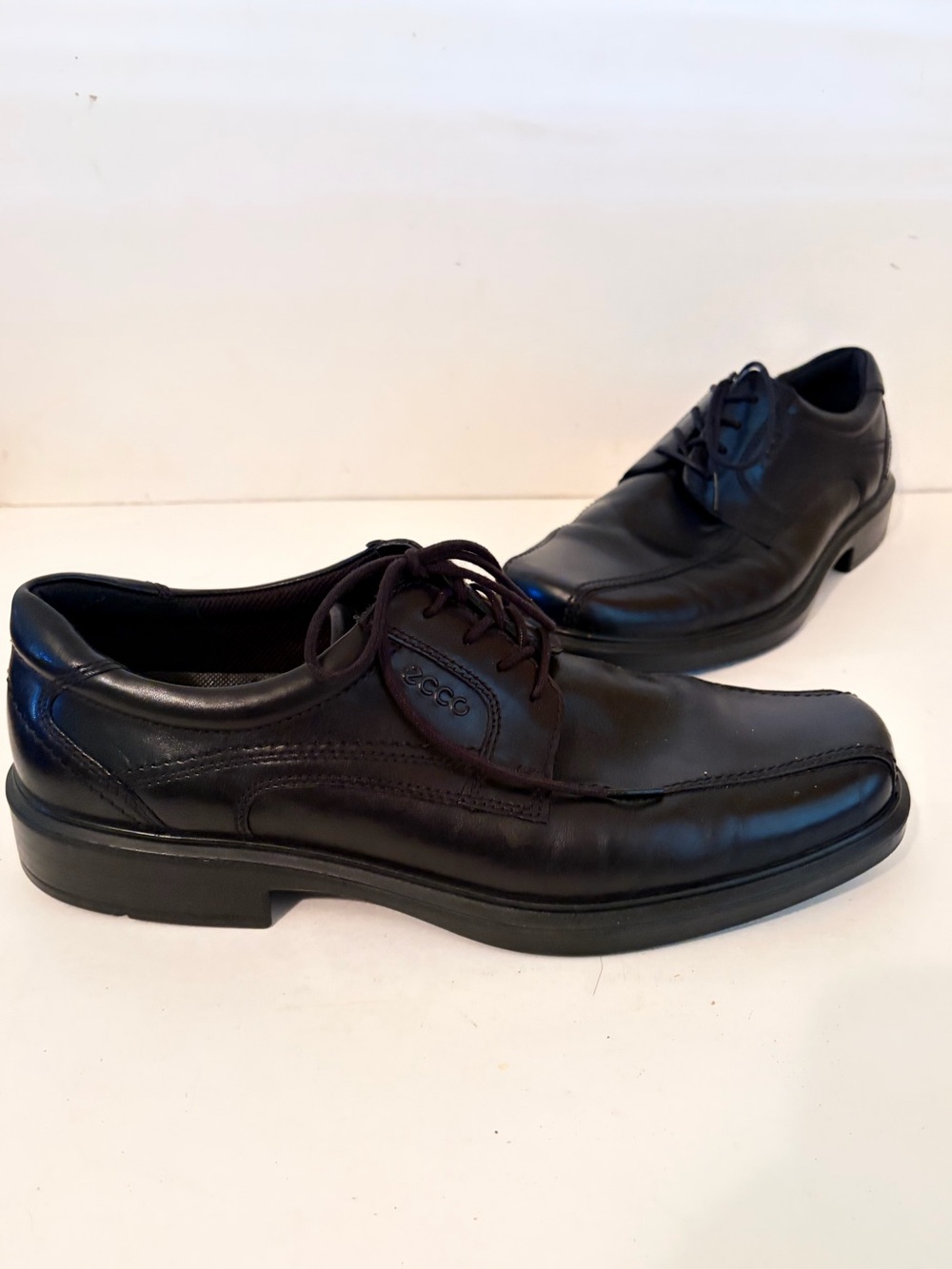 Ecco Black Leather Helsinki Oxford Comfort Dress Shoes